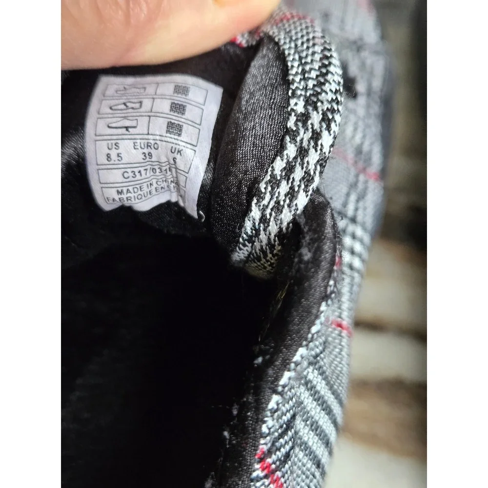 RDxCaligirls Fender Glen Plaid Low Top Platform Sneakers‎ Grey Red Black US 8.5